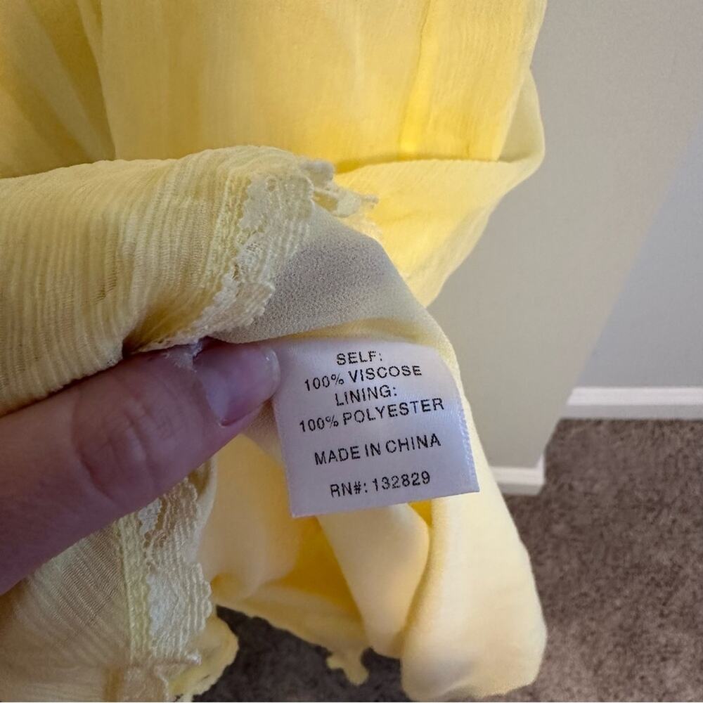Tularosa Yellow Lace Sexy Maxi Dress Gown Large - Picture 8 of 13